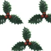 Merkloos Kerststukjes>15X Stuks Groene Kersttakjes Op Insteker 4 Cm - Kleine Kersstukjes Decoraties