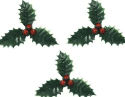 Merkloos Kerststukjes>30X Stuks Groene Kersttakjes Op Insteker 4 Cm - Kleine Kersstukjes Decoraties