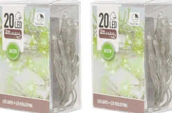 Merkloos 4X Stuks Groene Lichtsnoeren Clusterverlichting Op Batterijen 200 Cm Outlet