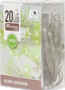 Merkloos 4X Stuks Groene Lichtsnoeren Clusterverlichting Op Batterijen 200 Cm Outlet