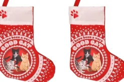 Merkloos Kerstsokken>2X Stuks Katten/Poezen Kerstsokken I Have Been A Very Good Cat - Kerstsokken Voor Huisdieren - Kerstsokken Voor De Kat/Poes