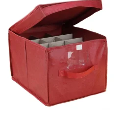 Bellatio Decorations 4X Stuks Kerstballen Opruimen/Opbergen Opbergbox Voor 24 Kerstballen 30 X 39 - Kerstballen Boxen/Dozen Fashion