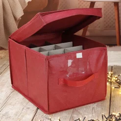 Bellatio Decorations 4X Stuks Kerstballen Opruimen/Opbergen Opbergbox Voor 24 Kerstballen 30 X 39 - Kerstballen Boxen/Dozen Fashion