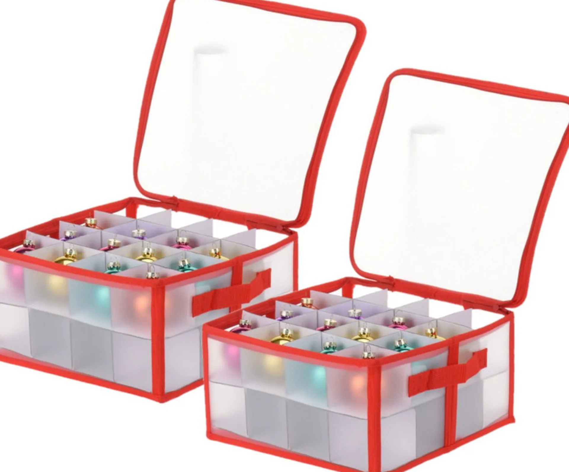 Merkloos 2X Stuks Kerstballen Opruimen/Opbergen Opbergboxen 30 X 30 X 15 Cm - Kerstversiering Opbergdozen Voor 32X Kerstballen Flash Sale