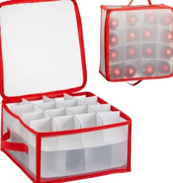 Bellatio Decorations 2X Stuks Kerstballen Opruimen/Opbergen Opbergboxen Voor 32 Kerstballen 30 X 3 - Kerstballen Boxen/Dozen New