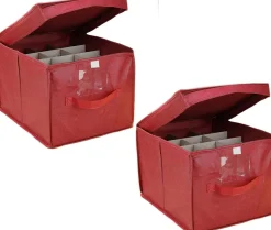 Bellatio Decorations 3X Stuks Kerstballen Opruimen/Opbergen Opbergbox Voor 24 Kerstballen 30 X 39 - Kerstballen Boxen/Dozen Online