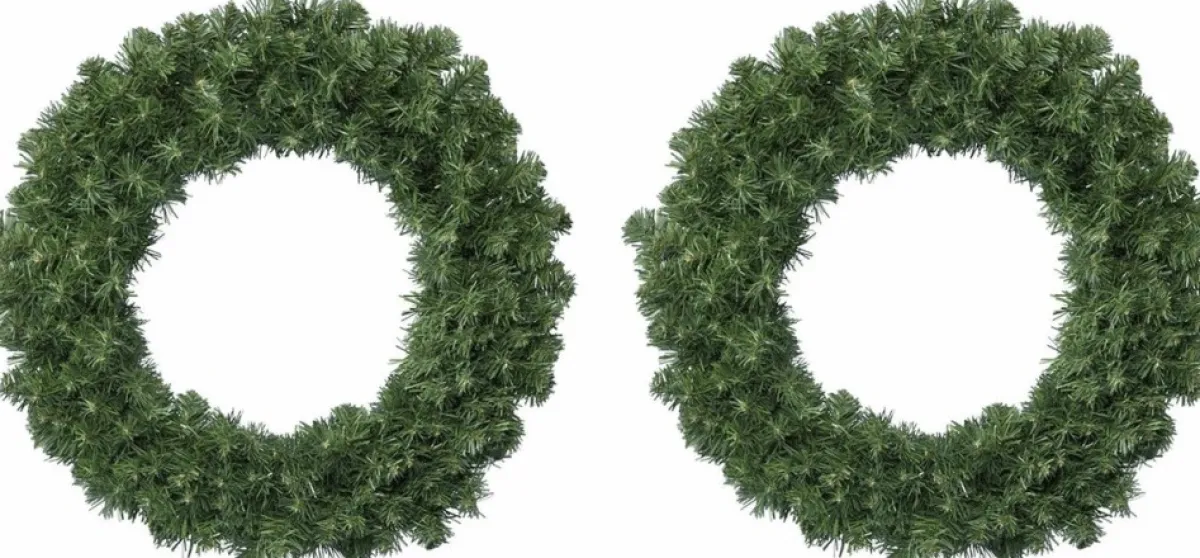 Decoris Kerstkransen>2X Stuks Kerstkransen/Dennenkransen Groen 35 Cm - Dennenkransen/Deurkransen Kerstversiering