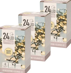 Anna's Collection 3X Stuks Kerstverlichting Met Timer 20 Warm Witte Lampjes Op Batterijen - Lichtsnoer Transparant Met 20 Leds Flash Sale