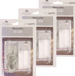 Merkloos 8X Stuks Kerstverlichting Op Batterijen Warm Wit 20 Lampjes 200 Cm/2 Meter - Warm Witte Mini Verlichting Best Sale