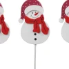 Othmara decorations Kerststukjes>10X Stuks Prikkers/Stekers Met Sneeuwpop 7,5 Cm - Kerststukje Maken Onderdelen - Instekers/Prikkers/Stekers