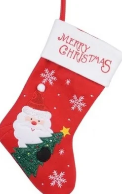 Merkloos Kerstsokken>4X Stuks Rode Kerstsokken Van 25 X 40 Cm - Huis Decoratie Kerstversieringen/Kerst Artikelen