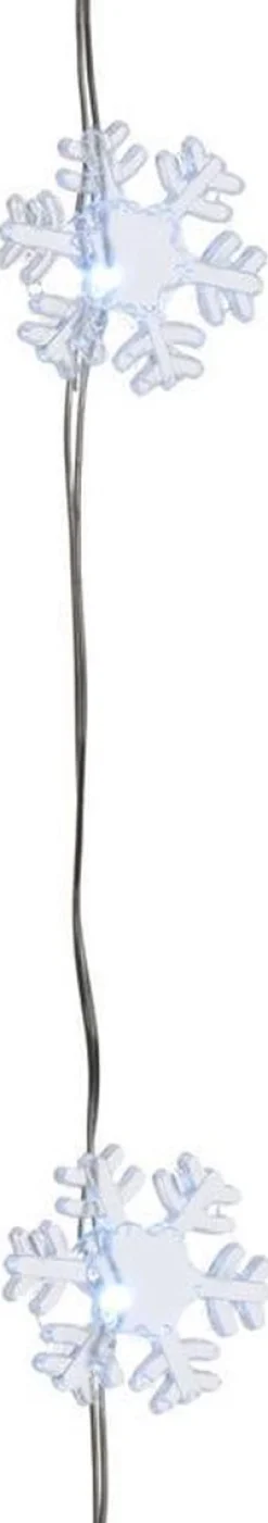 Lumineo 2X Stuks Sneeuwvlokken Lichtsnoeren Met Timer 40 Lampjes Wit Op Batterij - Sneeuwvlok Verlichting - Kerstlampjes/Kerstlichtjes Best