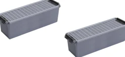 Merkloos 2X Stuks Sunware Q-Line Opbergboxen/Opbergdozen 1,3 Liter 20 X 15 X 14 Cm Kunststof - Praktische Opslagboxen Online