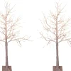 Lumineo 2X Stuks Verlichte Figuren Witte Lichtboom/Metalen Boom/Berkenboom Met 120 Led Lichtjes 130 Cm - Kerstversiering/Kerstdecoratie Best Sale