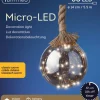 Lumineo 1X Stuks Verlichte Glazen Kerstballen Aan Touw Met 30 Lampjes Zilver/Warm Wit 15 Cm - Decoratie Kerstballen Met Licht Fashion