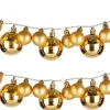 Arte r Guirlandes>2X Stuks Verlichte Kerst Guirlandes/Slingers Met 93 Led Kerstballen Goud - 180 Cm