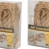 Merkloos 2X Touwverlichting Jute Met Warm Witte Led Lampjes 2 Meter Op Batterijen Met Timer - Kerstverlichting Lichtsnoeren Cheap