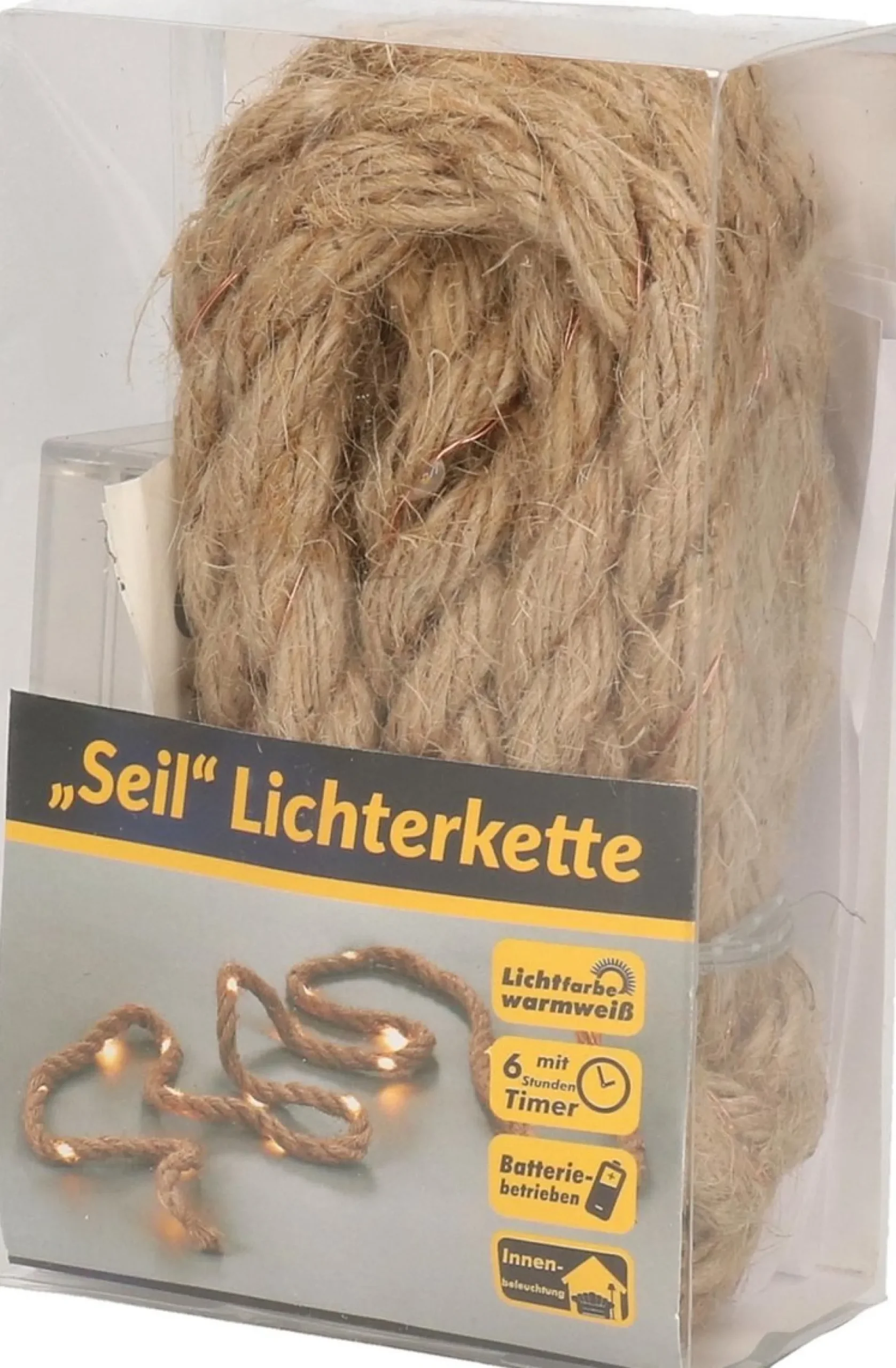 Merkloos 2X Touwverlichting Jute Met Warm Witte Led Lampjes 2 Meter Op Batterijen Met Timer - Kerstverlichting Lichtsnoeren Cheap
