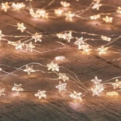 Anna's Collection 2X Zilveren Sterren Kerstverlichting Met Timer Warm Wit 1 Meter - Sfeerverlichting - Kerstversiering Voor Binnen Gebruik Fashion