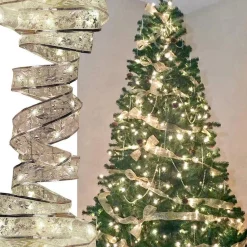 Xd Xtreme Xd Xtreme - Kerst Lint Slinger Goud 4 Meter - Met Led Verlichting - Energiebesparend - Decoratielint - Kerstverlichting - Inclusief Batterijen Sale