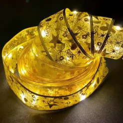 Xd Xtreme Xd Xtreme - Kerst Lint Slinger Goud 4 Meter - Met Led Verlichting - Energiebesparend - Decoratielint - Kerstverlichting - Inclusief Batterijen Sale