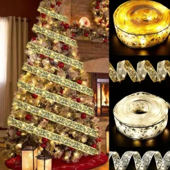 Xd Xtreme Xd Xtreme - Kerst Lint Slinger Goud 4 Meter - Met Led Verlichting - Energiebesparend - Decoratielint - Kerstverlichting - Inclusief Batterijen Sale