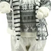 Merkloos Kerstbeelden>Xl Luxe Kerst Decoratie Kerstman Staand Wit-Grijs - 70Cm