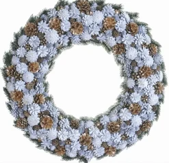 Naturn Christmas Kerstkransen>Xxl Landelijk Kerstkrans - O 72 Cm Van | Extra Grote Krans Rond | Kerstdecoratie Deurkrans | Krans Voor De Kerst | Kerstversiering Kransen | Wit