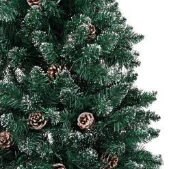 discountershop Zilverspar Kunstkerstboom - 150 Cm - 450 Toppen Met Sneeuw Kunstkerstboom - Groen - 150 Cm Sale