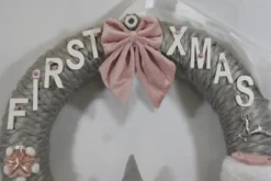 ZoeZo Design Kerstkransen> - Krans - Geboorte Krans - Eerste Kerst - First Christmas - Babykrans - Kraamvisite - Kraambezoek - Kabouter - Kerst - Hangkrans - O 35 Cm