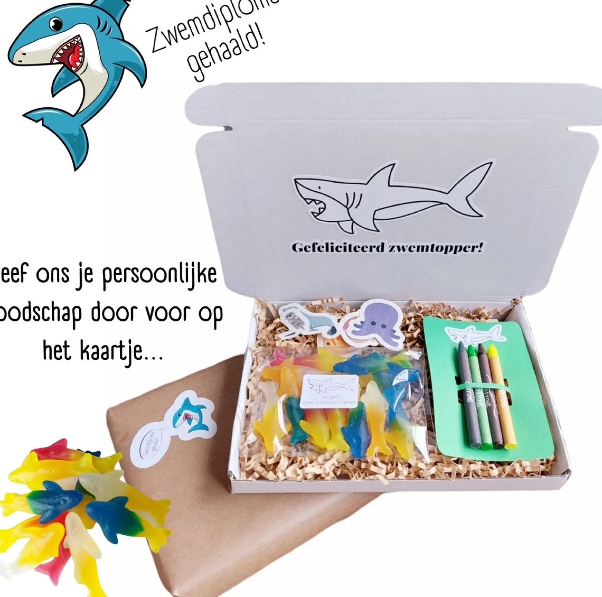 Merkloos Zwemdiploma Gehaald Cadeau | Afzwemmen Geslaagd Kaartje Cadeautje | Brievenbuscadeau Flash Sale